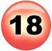 the Powerball is 18 